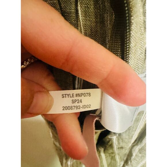 MADEWELL Green Stripe 100% Linen Sweetheart Neckline Campbell Jumpsuit Size 8 - Picture 14 of 16